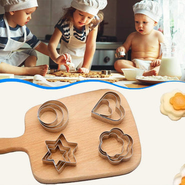 (net) Cookie Cutters Set Stainless Steel Multi-Size Biscuit Cutters Cutting Shapes  20 pcs