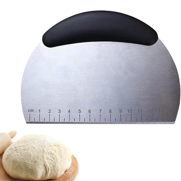 Round Dough Scraper Anti Rust Dough Scraper with Stable Rubber Handle