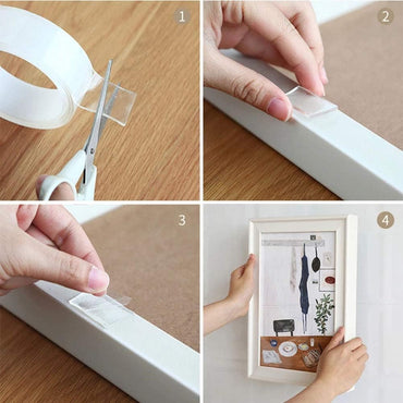 Double Sided Adhesive Tape 2cm x 3m  Multi-Function Removable Traceless Adhesive Tape Indoor Outdoor Adhesive Gel