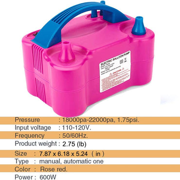 Electric Inflator Double Hole Inflatable Balloon Pump Machine Fast Aerated KM-1