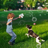 Kids Bubble Gun with 2 Bottles of Bubble Solution