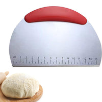 Round Dough Scraper Anti Rust Dough Scraper with Stable Rubber Handle