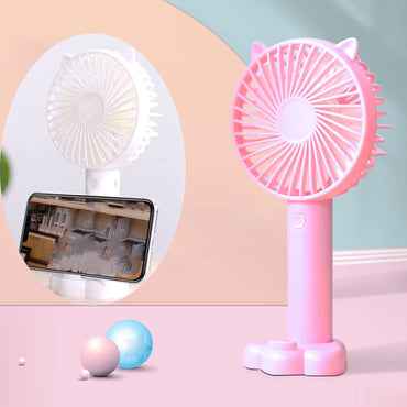 Cute Handheld Fan USB Portable Mini Ultra-quiet Fan Student Office Small Cooling Fan Travel Summer