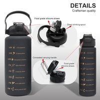 (NET) Water Bottle With Straw Set 3 Pcs