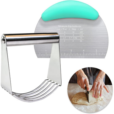 Round Dough Scraper Anti Rust Dough Scraper with Stable Rubber Handle