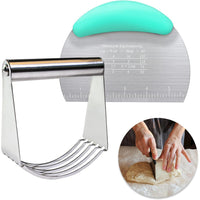 Round Dough Scraper Anti Rust Dough Scraper with Stable Rubber Handle