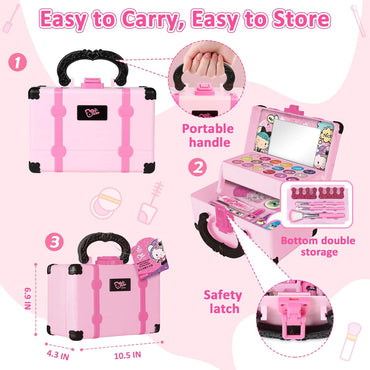 (Net) Kids Makeup Kit - Safe Cosmetics Play Set for Little Glam Stars