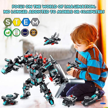 12-in-1 Robot Transform Car Building Block Toy - Educational Learning