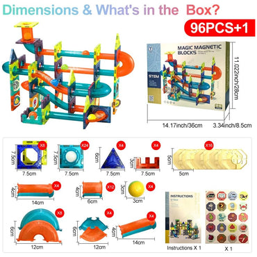 96PCS Magnetic Block Building Set - Educational Toy for Kids