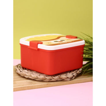 Cute kids French Fries Fried Chicken Container Lunch Box Bento With Spoon Plastic