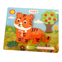 Wooden Animal Puzzle With Marker