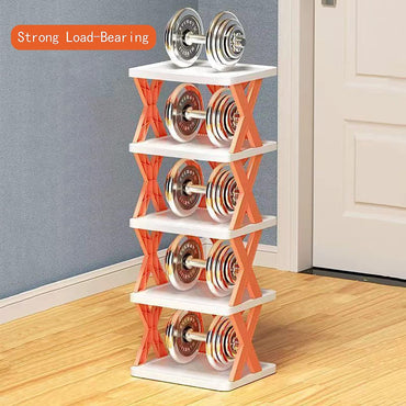 5 layer Stackable Shoe Storage Box Entryway Shelf Box Plastic Shoe Cabinet Space Saver / 23FK056-1