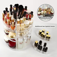 Makeup organizer 360 Degree Rotating Adjustable Display Box Suitable For Jewelry Makeup Brushes Lipsticks And More Clear Transparent