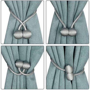 (net) Magnetic Curtain Tiebacks Curtain Clips Rope Holdbacks Curtain Weaving Holder Buckles For Home Office Decorative 1 piece