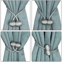 (net) Magnetic Curtain Tiebacks Curtain Clips Rope Holdbacks Curtain Weaving Holder Buckles For Home Office Decorative 1 piece