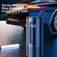 (NET) Portable Air Compressor  Car Tyre Inflator with Pressure Gauge , Electric Bike Pump for Cars
