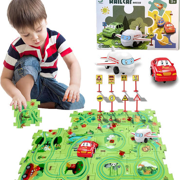 Puzzle Racer Car Track Set for Kids