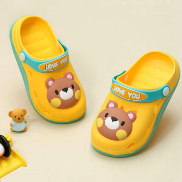 Yellow Bee Cute Bear Clogs for Boys 18-23