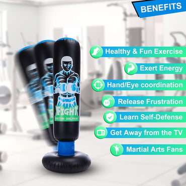 Inflatable Kids Punching Bag With Stand