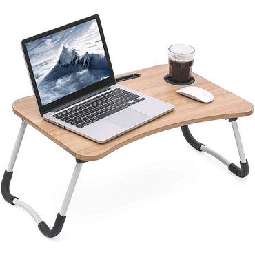 (Net) Wood Laptop Table Bed Study Table Writing Table Bed Table Breakfast Serving Tray for Sofa Bed with Foldable Metal Legs with Mobile Dock/ KL229
