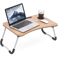 (Net) Wood Laptop Table Bed Study Table Writing Table Bed Table Breakfast Serving Tray for Sofa Bed with Foldable Metal Legs with Mobile Dock/ KL229