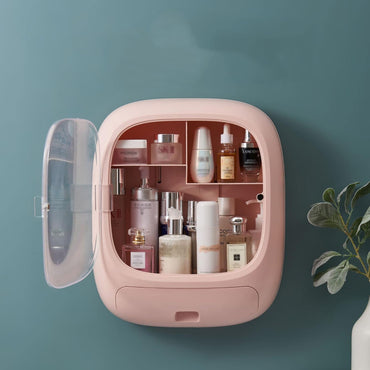 Plastic Wall-Mounted Waterproof Makeup Storage Case Cosmetic Organizer Box for Bedroom Bathroom/ LD-888 / 1232638 / KR-1402
