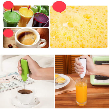 (NET)Electric Coffee Stirrer Milk Frother Handheld Mixer Electric Whisk Egg Beater