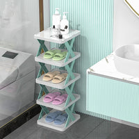 6 layer Stackable Shoe Storage Box Entryway Shelf Box Plastic Shoe Cabinet Space Saver