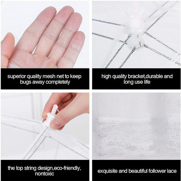 (net) Mesh Food Covers Tent Umbrella for Outdoors and Camping Food Net Cover Keep Out Flies Mosquitoes Ideal for Parties BBQ, Reusable and Collapsible 40x 40 cm