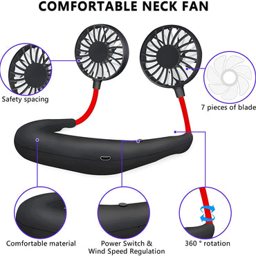BLESSBE BB109 Hand Free Neckband Fan With Free USB Fan & Pouch