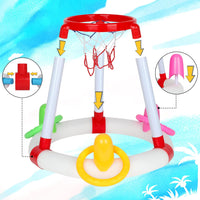 (NET) Swimming Pool Toy for Adults Children Summer Pool Basketball Hoop Toy