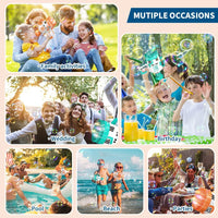 (NET) Bubble Gun 108 Holes Bubble Machine Gun Bubble Blower with Colorful Lights for Kids Adults  Summer Toys