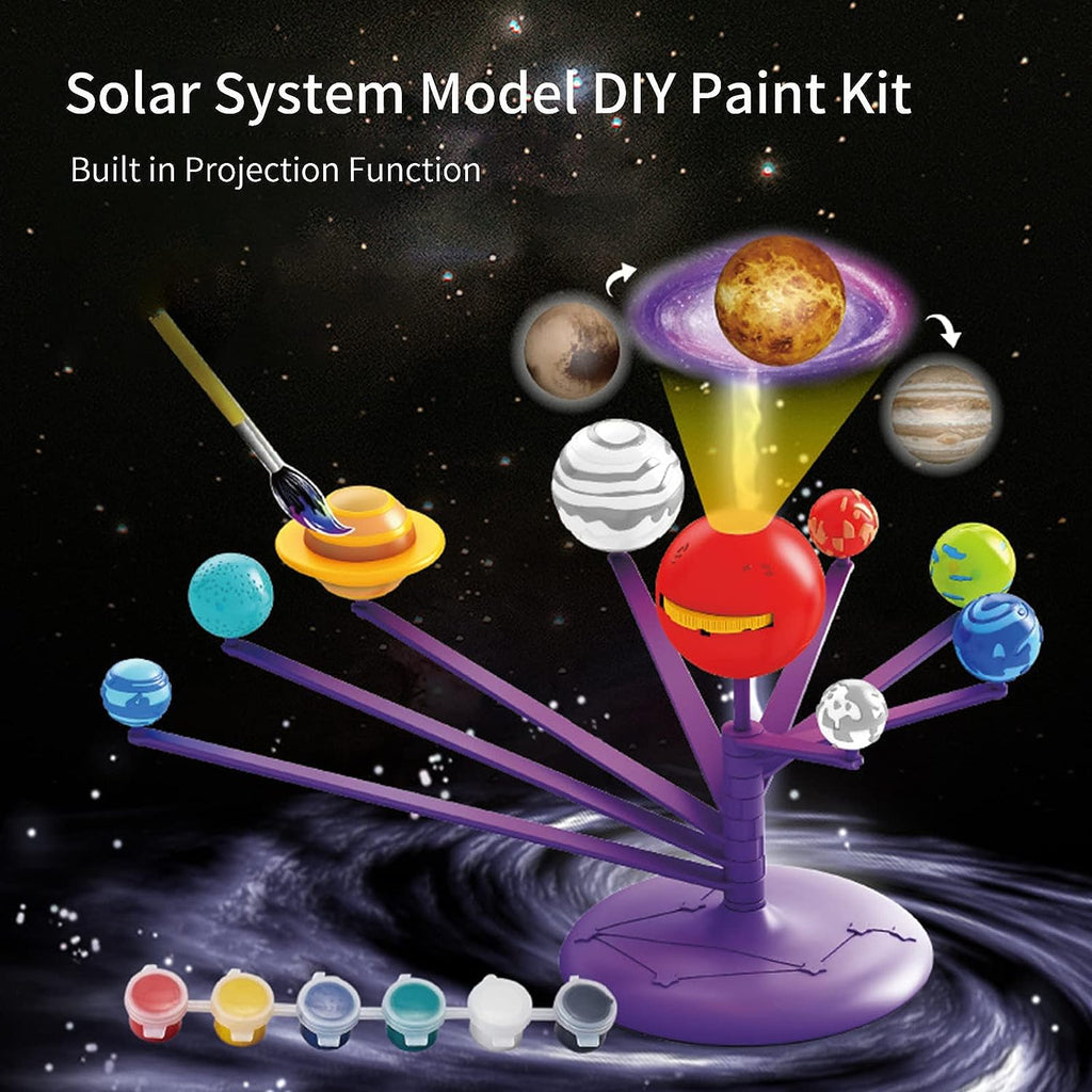 Solar System Model DIY Kit Planetary Projector with 8 Planets Paint an
