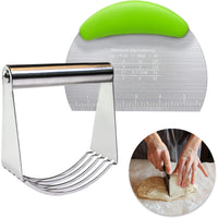 Round Dough Scraper Anti Rust Dough Scraper with Stable Rubber Handle