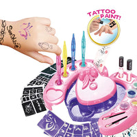 Non-toxic Washable Pretend Play Makeup Kit Drawing Pen DIY Sticker Tattoo Machine