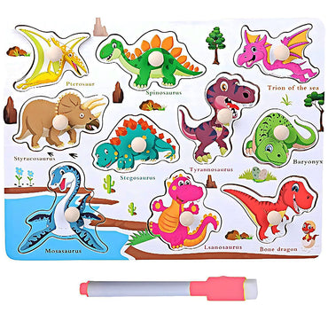 Educational Wooden Peg Board With Base Image & Whiteboard & Marker