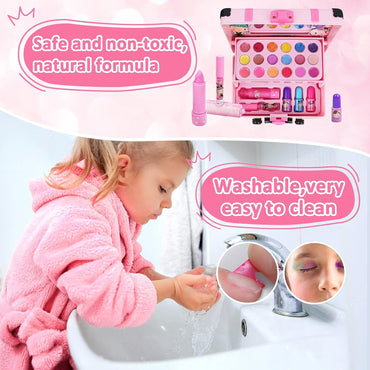 (Net) Kids Makeup Kit - Safe Cosmetics Play Set for Little Glam Stars