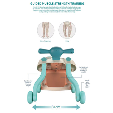 (Net) Multifunction Baby Walker Toddler Trolley Adjustable Sit-to-Stand Musical Educational Walker Baby Balance Walker Kids Toy