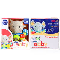 Baby Cartoon Animal Touchable Plush Doll Elephant Stuff Toy With Music Light