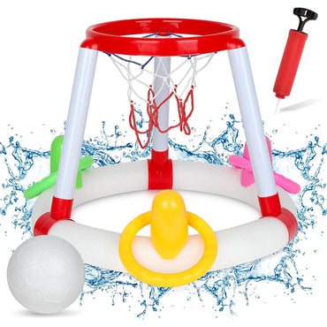 (NET) Swimming Pool Toy for Adults Children Summer Pool Basketball Hoop Toy
