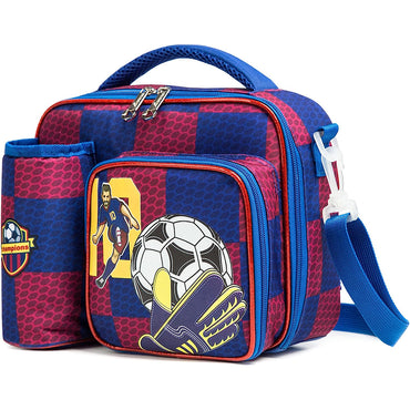 (NET) MOHCO Lunch Bag Kids Insulated Lunch Tote Bag for Boys and Girls with Adjustable Shoulder Strap and Durable Handle / 22049-FB