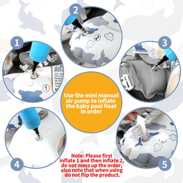 (NET) Inflatable Baby Swimming Float with Sun Canopy 69 cm