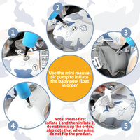 (NET) Inflatable Baby Swimming Float with Sun Canopy 69 cm