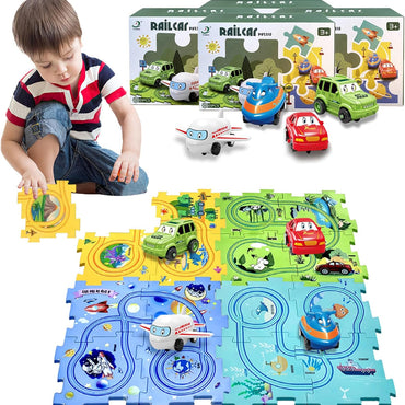 Puzzle Racer Car Track Set for Kids