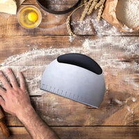 Round Dough Scraper Anti Rust Dough Scraper with Stable Rubber Handle