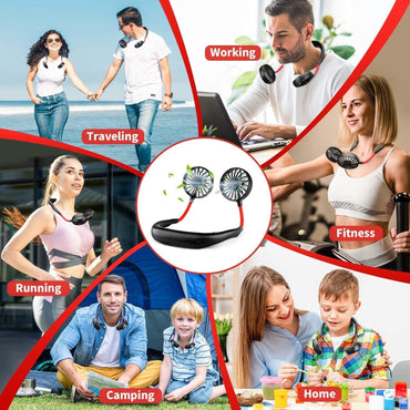 BLESSBE BB109 Hand Free Neckband Fan With Free USB Fan & Pouch