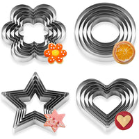 (net) Cookie Cutters Set Stainless Steel Multi-Size Biscuit Cutters Cutting Shapes  20 pcs