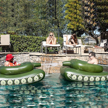 (net)Tank Pool Float Gaint Inflatable Swimming Ring with Water Gun