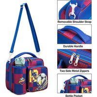 (NET) MOHCO Lunch Bag Kids Insulated Lunch Tote Bag for Boys and Girls with Adjustable Shoulder Strap and Durable Handle / 22049-FB