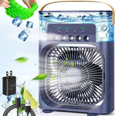 ( NET) USB Portable Air Cooler Fan Air Conditioner Light Desktop Fan Air Cooler Humidifier Purify Bedroom with 7 Colors LED Night Light KC-23-23 / KQ316